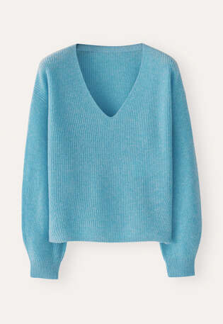 V-neck sweater, Soft peacock, webstill