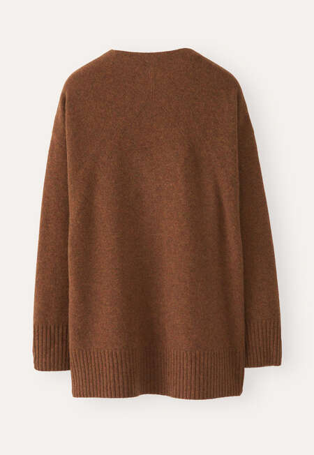 V-neck cardigan, Chilli brown, completeTheLook