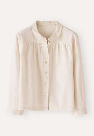 Round-collar shirt, Pale natural, webstill