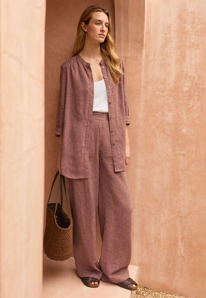 Flat-front trousers, Soft mahogany, completeTheLook