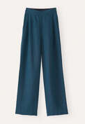 Flat-front trousers, Petrol ink, webstill