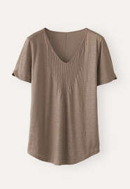 V-neck T-shirt, Brown mink, webstill