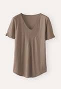 V-neck T-shirt, Brown mink, webstill