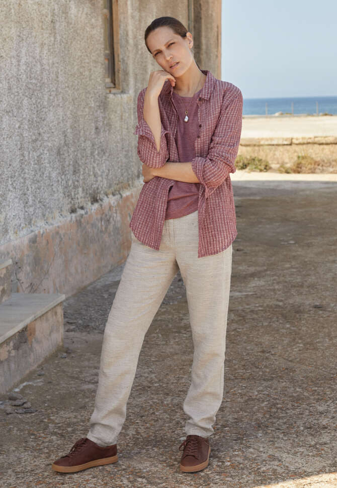 Seersucker checked shirt, Claret, completeTheLook