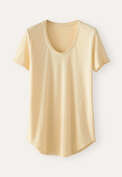 Scoop-neck T-shirt, Pale yellow, webstill