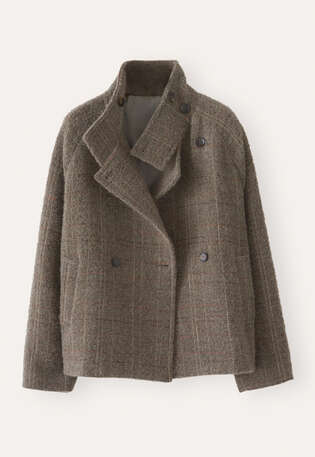 Check jacket, Dark taupe, webstill
