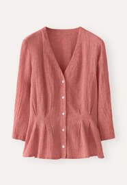 Pleat-waist shirt, Pink coral, webstill