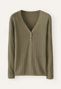 Ribbed v-neck sweater, Moss taupe, webstill