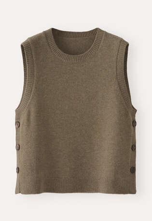 Sleeveless sweater, Khaki, webstill