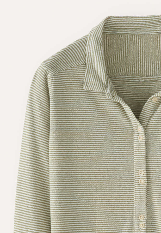 Jersey striped shirt, Sage white, completeTheLook