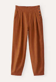 Cropped pleated trousers, Tuscan orange, webstill