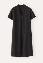 Shawl-collar dress, Black, webstill
