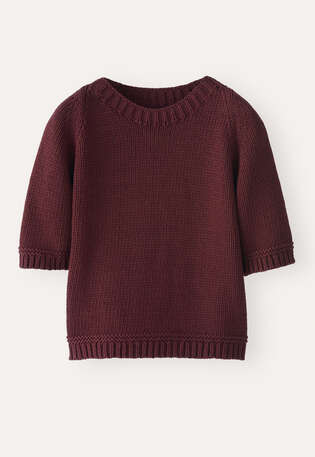 Short-sleeve sweater, Maroon pink, webstill