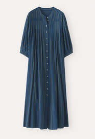 Striped maxi-length dress, Dark petrol, webstill