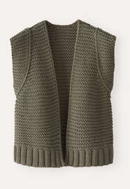 Hand-knitted waistcoat, Dark moss, webstill