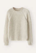 Round-neck ribbed sweater, Natural stone, webstill