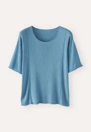 Scoop-neck sweater, Ocean blue, webstill