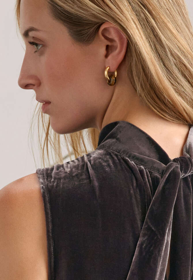 Loop earrings, Gold tiger eye, completeTheLook