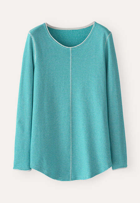 Striped top, Turquoise white, completeTheLook