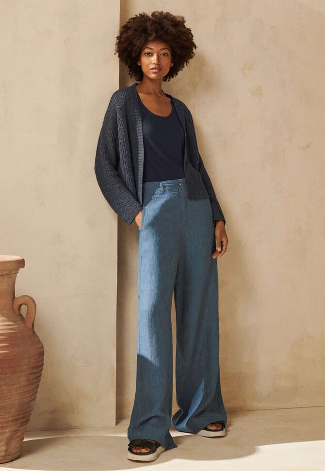 Edge-to-edge cardigan, Petrol grey, completeTheLook