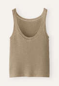 Crochet-trim knitted vest, Soft wheat, webstill