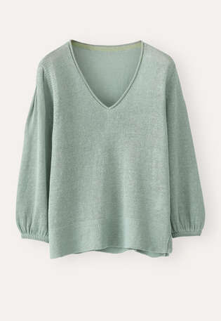 V-neck sweater, Aqua jade, webstill