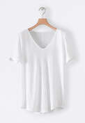 V-neck T-shirt, White, webstill