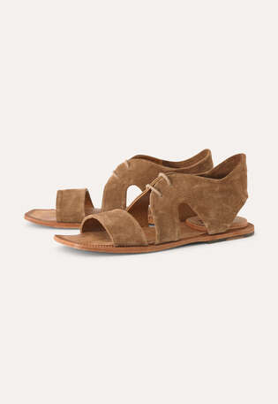 Lace-up sandals, Dark tan, webstill