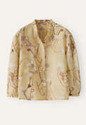 Printed pleat sleeve shirt, Pale honey, webstill