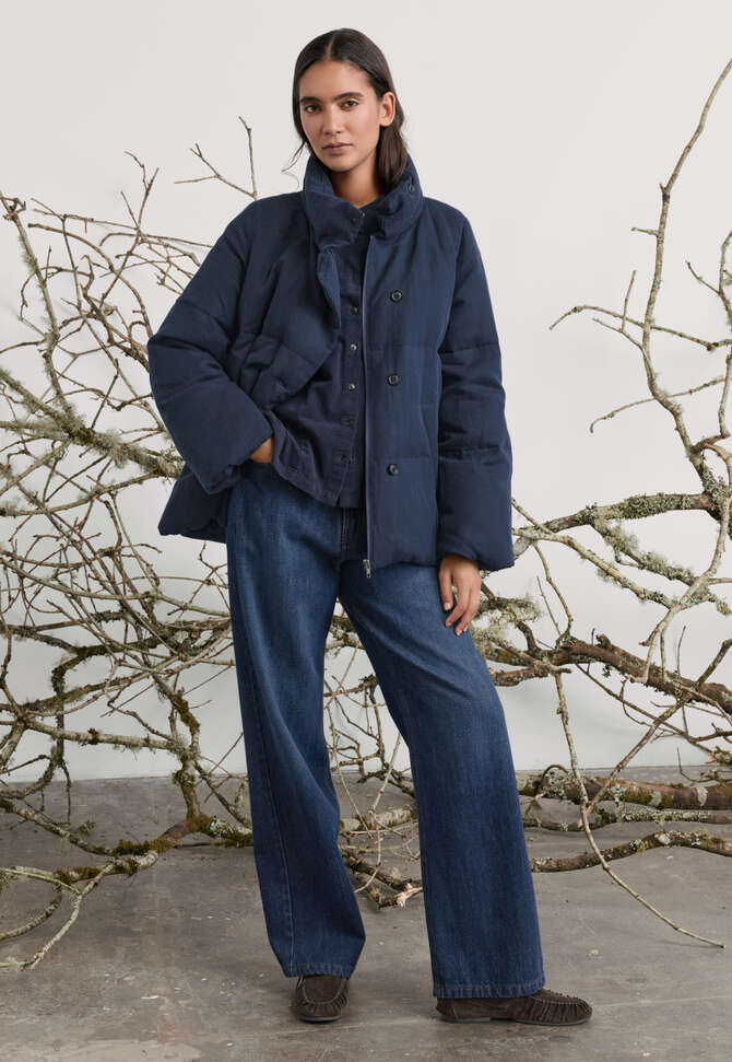 funnel-neck padded coat, Ink, completeTheLook