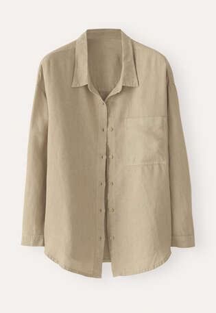 Garment-dyed overshirt, Washed fern, webstill