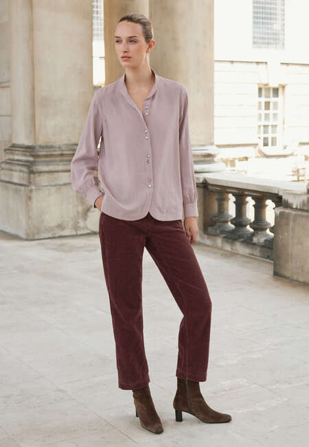 Slim cropped trousers, Soft aubergine, completeTheLook