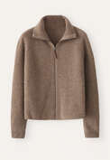 Zip-front cardigan, Latte, webstill