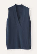 Sleeveless v-neck sweater, Petrol blue, webstill
