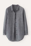Seersucker checked shirt, Navy ecru, webstill