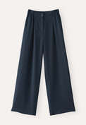 Tailored wide-leg trousers, Ink teal, webstill