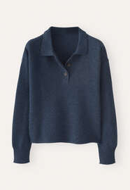 Collared sweater, Petrol blue, webstill