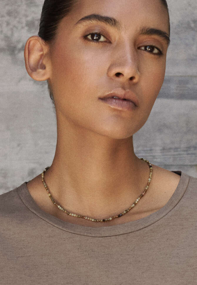 Beaded necklace, Ochre, completeTheLook
