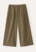 Pleat-front cropped trousers, Khaki green, webstill
