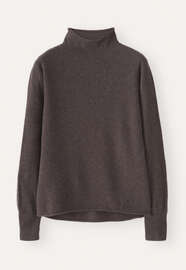 Slim funnel-neck sweater, Maroon brown, webstill