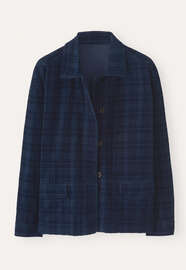 Self-check boxy jacket, Dark indigo, webstill