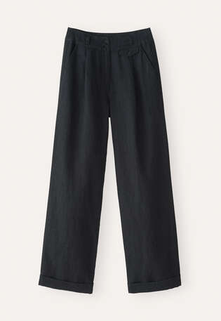 Wide-leg trousers, Grey black, webstill