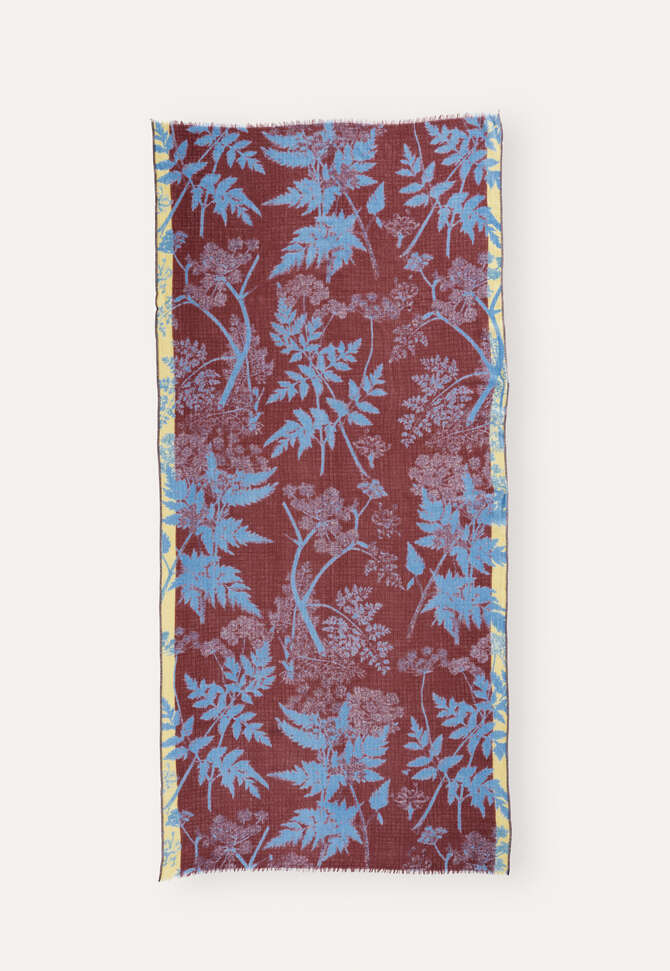 Printed scarf, Prune, completeTheLook