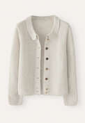 Collared cardigan, Grey pearl, webstill