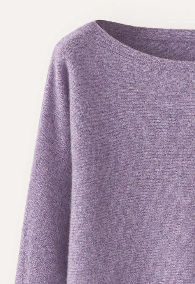 Boat-neck sweater, Purple, completeTheLook