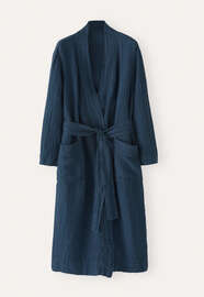 Textured belted robe, Dark petrol, webstill