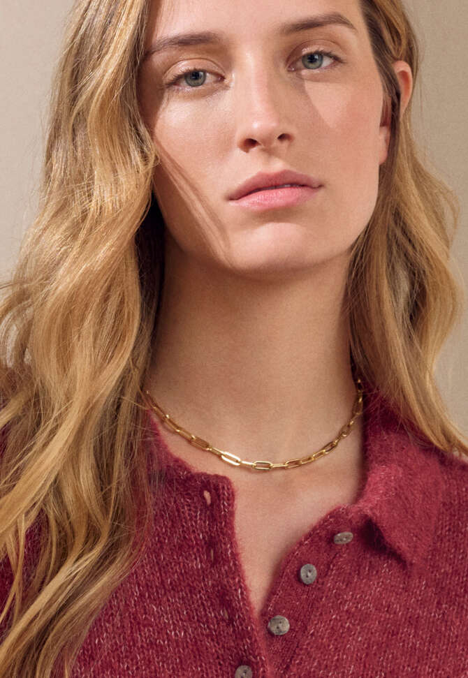 Gold-link necklace, Gold, completeTheLook