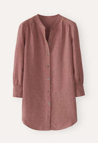 Long curved-hem shirt, Soft mahogany, webstill
