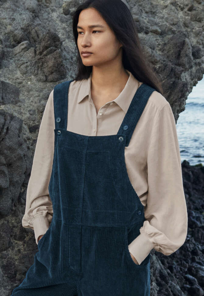 Cord dungarees, Dark petrol, completeTheLook