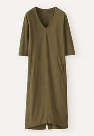 V-neck dress, Dark khaki, webstill